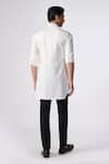 Shop_S&N by Shantnu Nikhil_Off White Poly Blend Crest Embroidered Short Kurta _at_Aza_Fashions