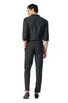 Buy_S&N by Shantnu Nikhil_Black Terylene Plain Draped Shirt