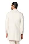 S&N by Shantnu Nikhil_Off White Cotton Twill Lycra Plain Sherwani _at_Aza_Fashions