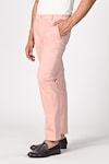 Shop_S&N by Shantnu Nikhil_Pink Cotton Twill Plain Straight Fit Trouser_at_Aza_Fashions