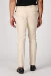 Shop_S&N by Shantnu Nikhil_Off White Cotton Twill Plain Straight Fit Trouser _at_Aza_Fashions