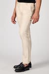 Shop_S&N by Shantnu Nikhil_Off White Cotton Twill Plain Straight Fit Trouser _Online_at_Aza_Fashions