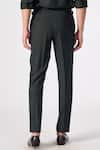 Shop_S&N by Shantnu Nikhil_Black Terylene Plain Straight Fit Trouser _at_Aza_Fashions