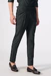 Buy_S&N by Shantnu Nikhil_Black Terylene Plain Straight Fit Trouser _Online_at_Aza_Fashions