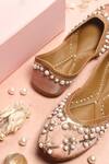 Cilwana Studio_Pink Embroidered Pearl And Sequin Juttis _Online_at_Aza_Fashions