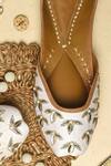 Cilwana Studio_Ivory Embroidered Juttis _Online_at_Aza_Fashions