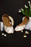 Buy_Cilwana Studio_Off White Embroidered Pearl Juttis _at_Aza_Fashions