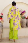 Shop_Chrkha_Green Chanderi Silk Embroidered Sequin Scalloped And Pearl Work Kurta Pant Set_at_Aza_Fashions