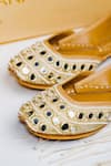 Cilwana Studio_Gold Mirror Embroidered Juttis _Online_at_Aza_Fashions