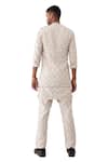 Buy_Son Of A Noble Snob_Ivory Linen Blot Print Bundi And Kurta Set 