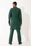 Shop_Son of A Noble Snob_Green Linen Pintucks Square Carter Straight Textured Kurta With Pant  _at_Aza_Fashions