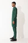 Son of A Noble Snob_Green Linen Pintucks Square Carter Straight Textured Kurta With Pant  _Online