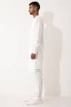 Shop_Son of A Noble Snob_White Linen Solid Niero Asymmetric Kurta With Pant 