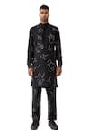 Buy_Son of A Noble Snob_Black Linen Printed To Evans Kurta Pant Set  _Online_at_Aza_Fashions