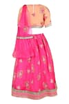 Shop_Rang by Lespetits_Pink Lehenga And Blouse Georgette Floral Blossom Embroidered Set  _at_Aza_Fashions