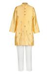 Buy_Rang by Lespetits_Yellow Modal Embellished Gota Kurta With Pyjama  _at_Aza_Fashions