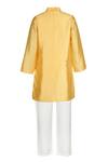 Shop_Rang by Lespetits_Yellow Modal Embellished Gota Kurta With Pyjama  _at_Aza_Fashions