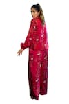 Buy_Amrood_Pink Malai Satin Floral Shirt Collared Pattern Pant Set _Online_at_Aza_Fashions