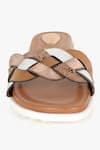 Buy_KOLHA_Brown Leather Intertwined Pattern Slip Ons _Online_at_Aza_Fashions