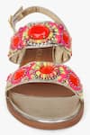 Shop_KOLHA_Orange Aafreen Leather Bead And Sequin Embroidered Sandals _Online_at_Aza_Fashions