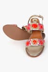 Buy_KOLHA_Orange Aafreen Leather Bead And Sequin Embroidered Sandals 