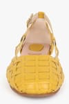 Shop_KOLHA_Yellow Aavya Basket Weave Pattern Sandals_Online_at_Aza_Fashions