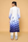 Shop_Samyukta Singhania_Off White Chanderi, Silk Tassels Bandeau Shibori Dyed Straight Kurta Pant Set _at_Aza_Fashions