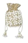 Foram Patel_Gold Cowrie Shells Embroidered Potli _at_Aza_Fashions