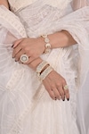 Shop_SHLOK JEWELS_White Stone Embellished Bangles - Set Of 2_at_Aza_Fashions