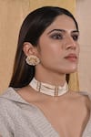 Buy_SHLOK JEWELS_White Stone Bead Embellished Layered Choker Set _at_Aza_Fashions