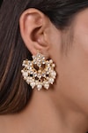 Shop_SHLOK JEWELS_White Stone Floral Carved Chandbalis_at_Aza_Fashions