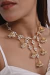 Buy_SHLOK JEWELS_White Kundan Embellished Pendant Choker Necklace_at_Aza_Fashions