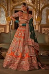 Buy_The Royaleum_Multi Color Lehenga And Blouse Silk Embellished Sequin Ishqiya Pearl Floral Set _at_Aza_Fashions