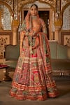 Buy_The Royaleum_Multi Color Lehenga And Blouseupada Aarzoo Animal Pattern Bridal Set _at_Aza_Fashions