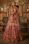 Shop_The Royaleum_Multi Color Lehenga And Blouseupada Aarzoo Animal Pattern Bridal Set _at_Aza_Fashions