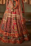 Buy_The Royaleum_Multi Color Lehenga And Blouseupada Aarzoo Animal Pattern Bridal Set _Online_at_Aza_Fashions