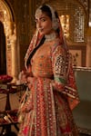 The Royaleum_Multi Color Lehenga And Blouseupada Aarzoo Animal Pattern Bridal Set _at_Aza_Fashions