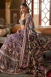 Shop_The Royaleum_Blue Lehenga And Blouse Silk Embellished Dilshad Pearl Bridal Set _at_Aza_Fashions