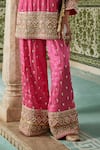 Shop_The Royaleum_Pink Silk Embellished Roshnai Zari Embroidered Kurta With Palazzo  _Online_at_Aza_Fashions