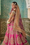 The Royaleum_Pink Lehenga And Blouse Silk Embellished Sequin Off Jashn Floral Vine Set _Online_at_Aza_Fashions