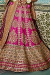 Shop_The Royaleum_Pink Lehenga And Blouse Silk Embellished Sequin Off Jashn Floral Vine Set _at_Aza_Fashions