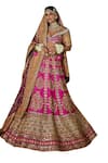 Shop_The Royaleum_Pink Lehenga And Blouse Silk Embellished Sequin Off Jashn Floral Vine Set _Online_at_Aza_Fashions