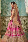 The Royaleum_Pink Lehenga And Blouse Silk Embellished Sequin Off Jashn Floral Vine Set _at_Aza_Fashions