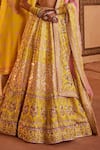 Buy_The Royaleum_Yellow Lehenga And Blouse Silk Embellished Gulzaar Bead Bridal Set _Online_at_Aza_Fashions
