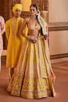 Shop_The Royaleum_Yellow Lehenga And Blouse Silk Embellished Gulzaar Bead Bridal Set _Online_at_Aza_Fashions