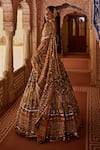 Shop_The Royaleum_Multi Color Lehenga And Blouse Upada Silk Riyasat Pearl Peacock Bridal Set _at_Aza_Fashions