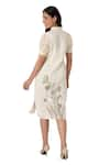 Shop_KAVERI_Off White 100% Linen Printed Dainty Bloom Tulip Pencil Wave Dress  _Online_at_Aza_Fashions