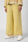 KAVERI_Green 100% Linen Embellished Stud Mona Ny Pattern Blazer Pant Set  _Online_at_Aza_Fashions