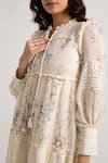 Buy_KAVERI_Off White 100% Linen Hand Screen Walk In The Clouds Amore Dress  