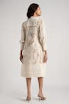 Shop_KAVERI_Off White 100% Linen Hand Screen Walk In The Clouds With Dress  _at_Aza_Fashions